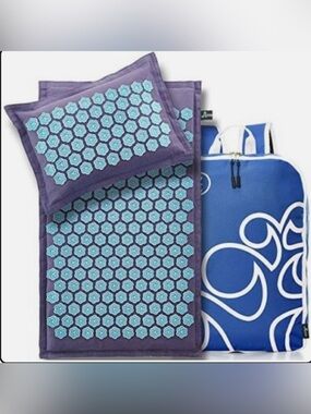 Artree acupressure therapeutic pain relief  mat and pillow, backpack travel case